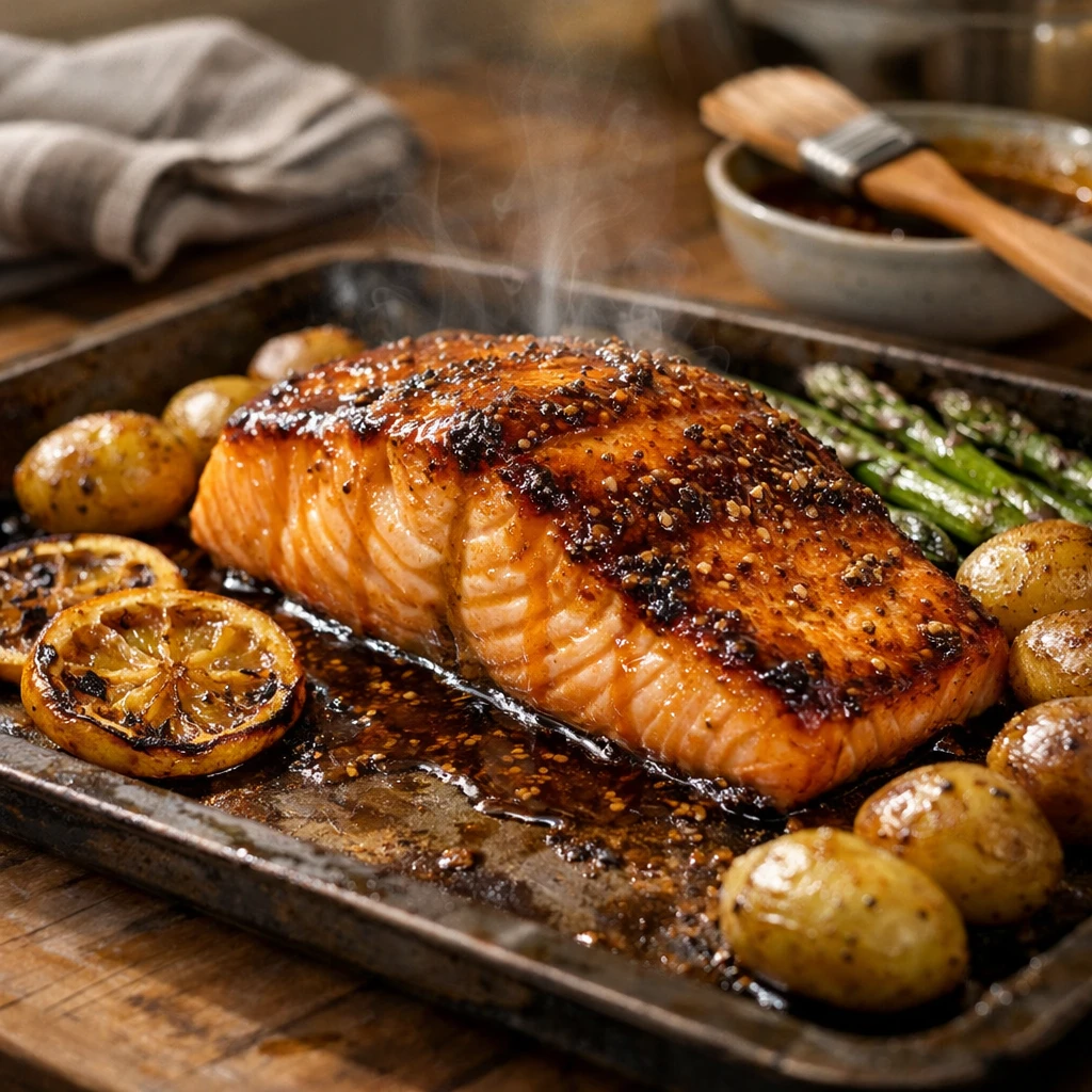 Maple-Smoked Salmon with Mustard Glaze