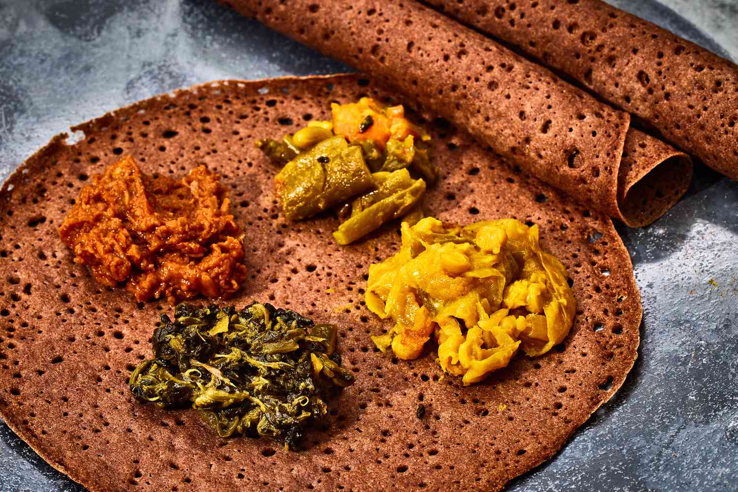 Teff and Chickpea Injera-Inspired Salad Bowl