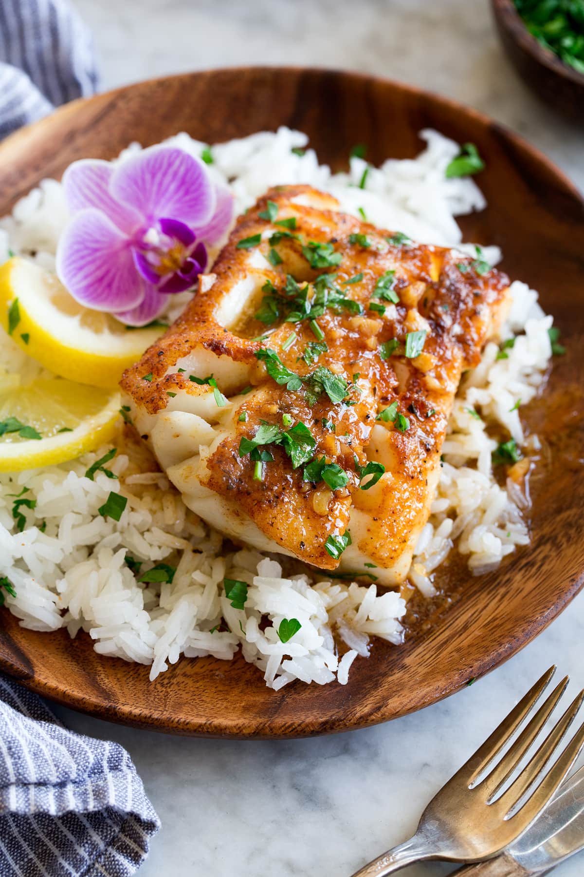 Pan-Seared Cod with Garlic and Spanish Olive Oil
