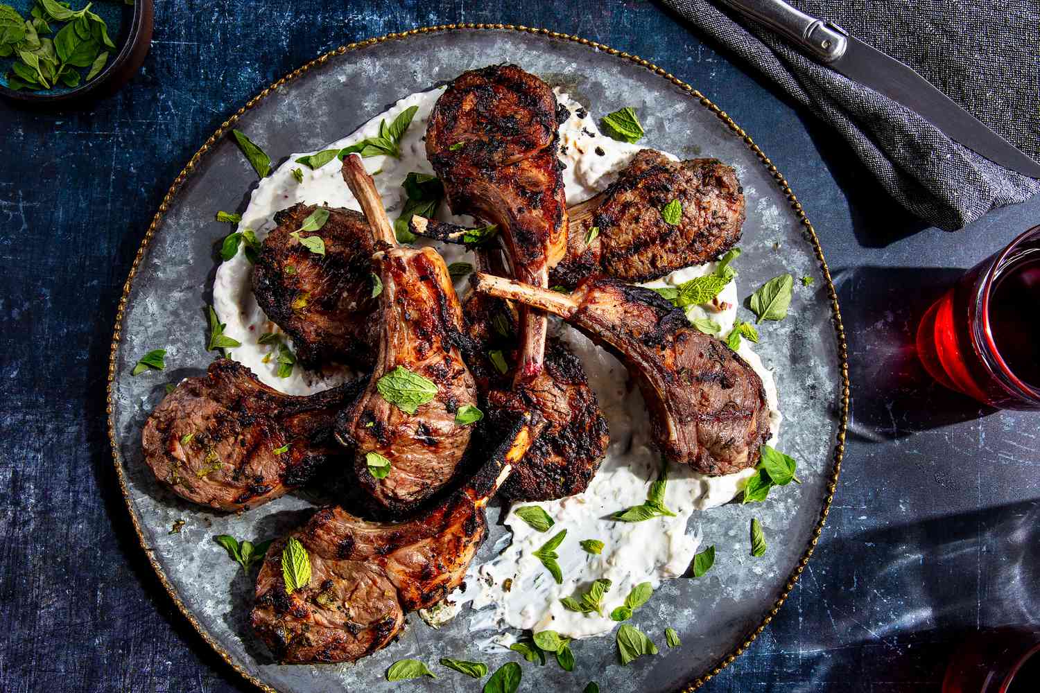 Oven-Roasted Mediterranean Lamb Chops with Herb Yogurt Sauce