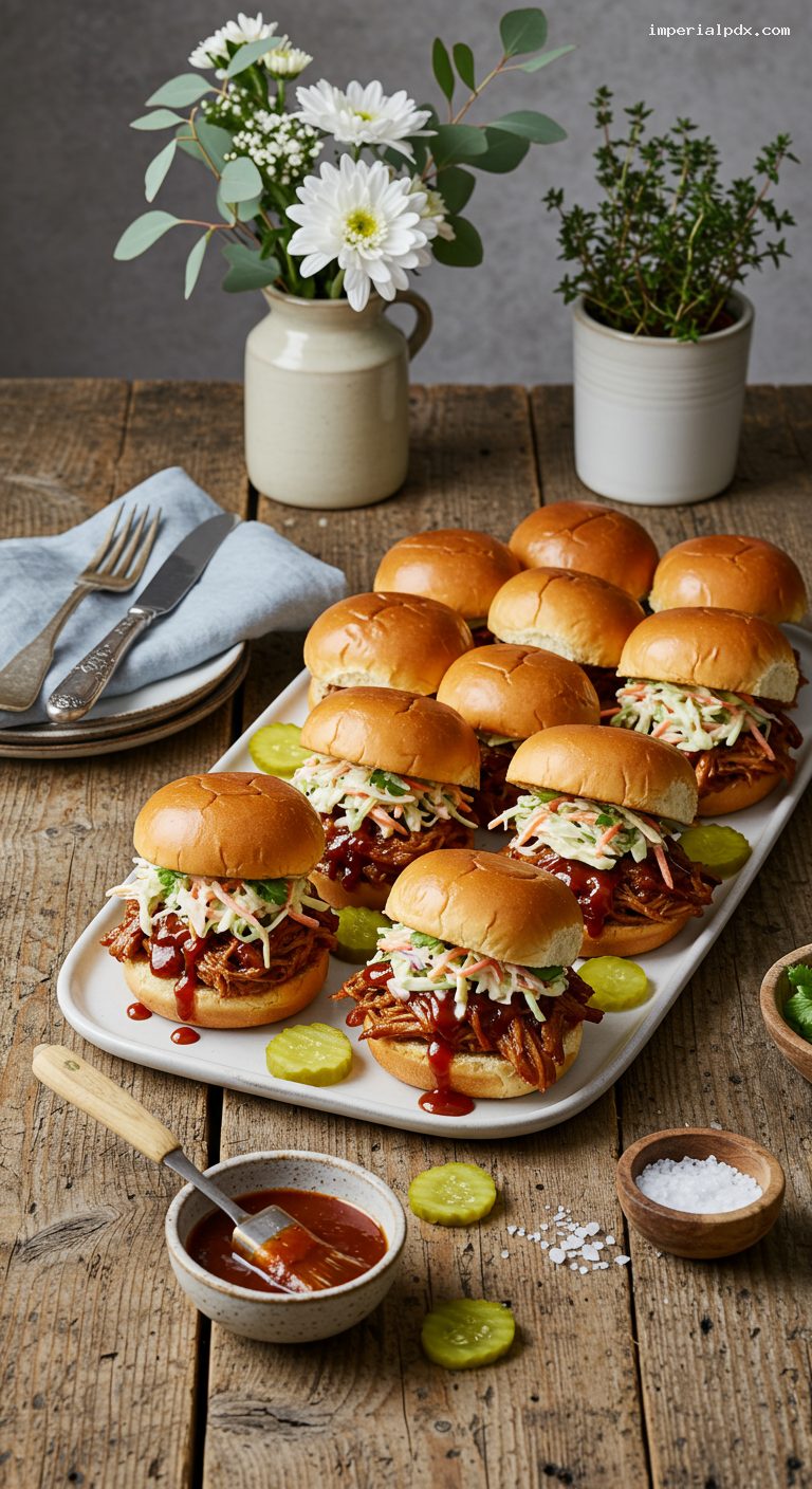 Midwestern BBQ Pulled Pork Sliders with Tangy Slaw