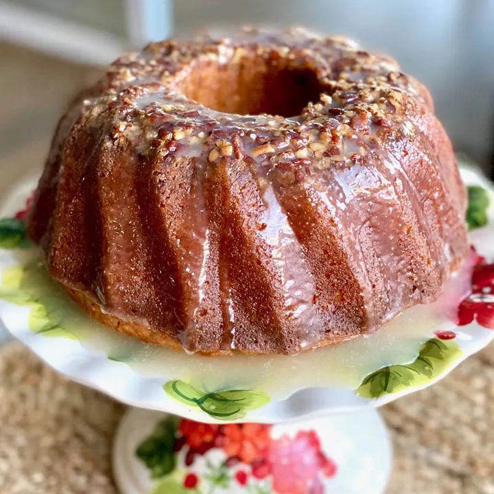Passion Fruit Rum Cake with Coconut Glaze