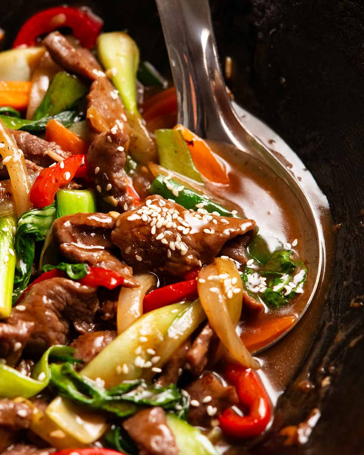 Beef and Spinach Stir-Fry with Garlic Butter