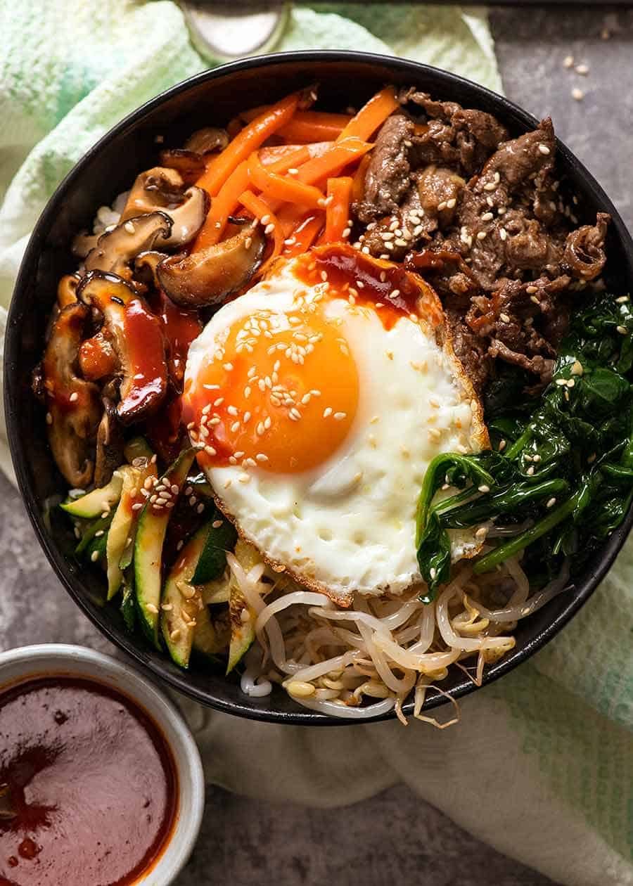 Spicy Regional-Style Korean Bibimbap with Gochujang Sauce