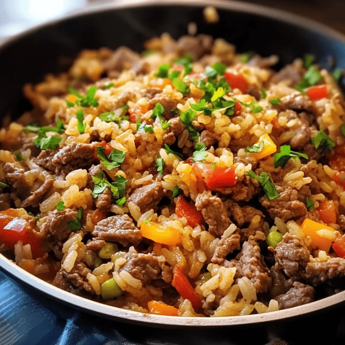 Regional-Spiced Beef and Rice Skillet