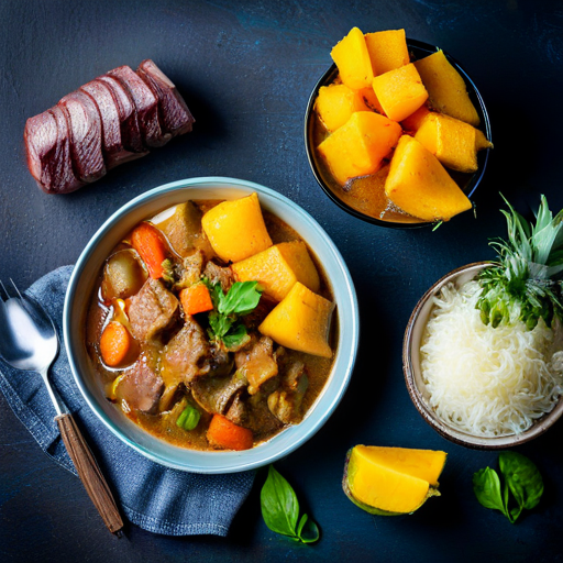 Slow-Cooked Beef Stew with Brazilian Spices and Cassava