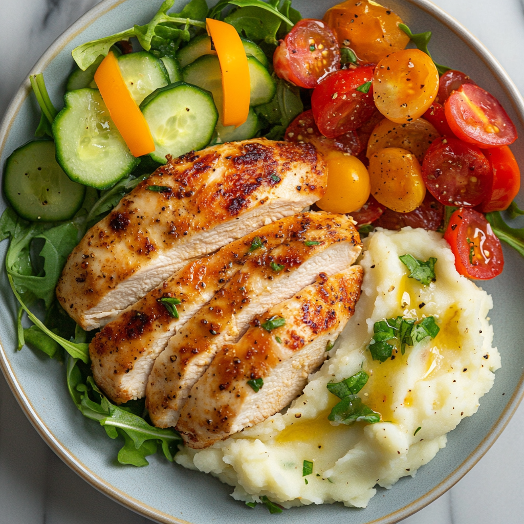 Pan-Seared Chicken with Corn and Tomato Salad
