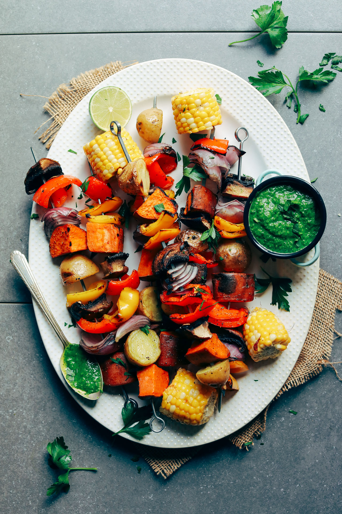 Grilled Fourth-Season Vegetable Skewers with Herb Marinade