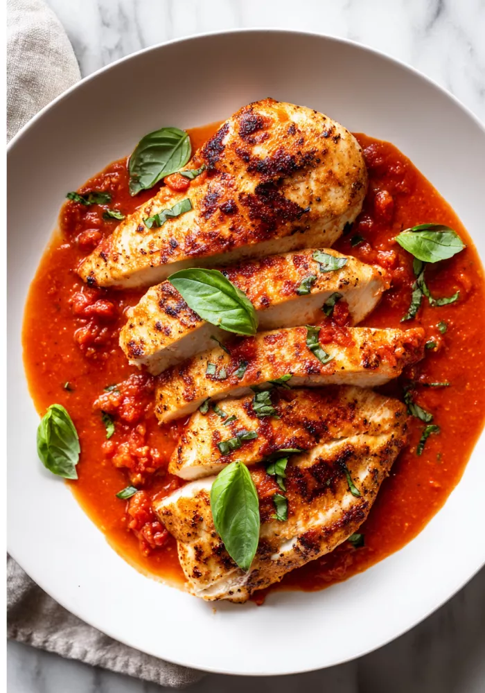 Berbere-Spiced Chicken Breasts with Tomato-Onion Sauce