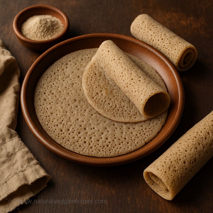Spiced Injera-Style Flatbread with Teff and All-Purpose Flour