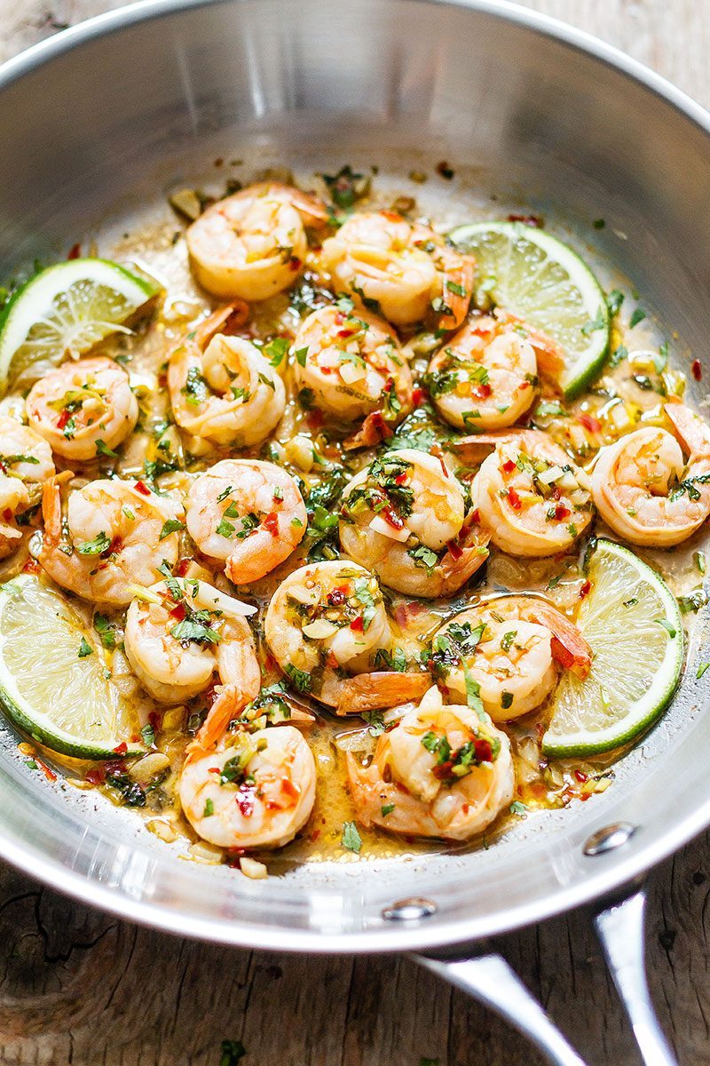 Pan-Seared Shrimp in Coconut Sauce with Cilantro and Lime