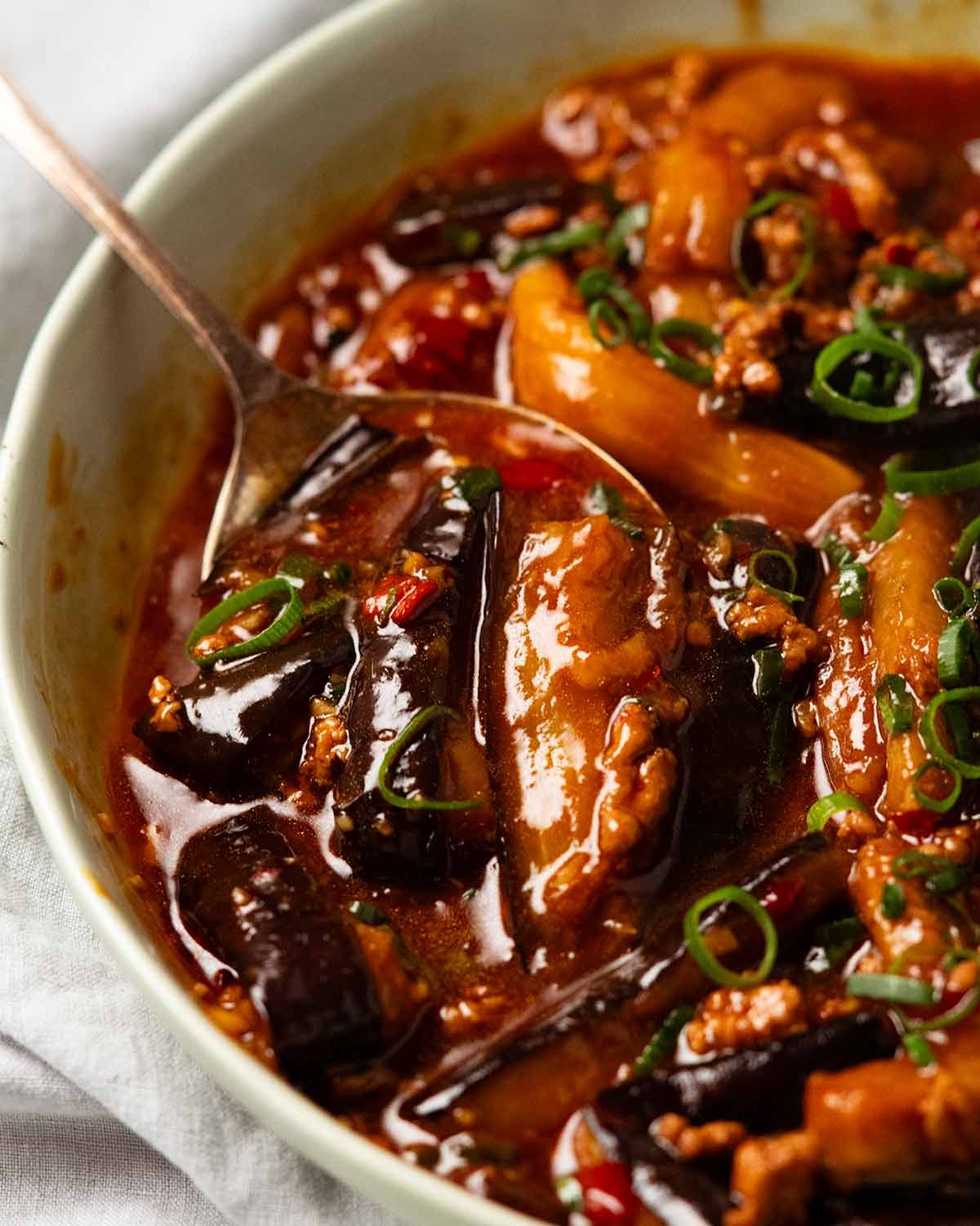 Vinegar-Poached Eggplant with Garlic and Chili