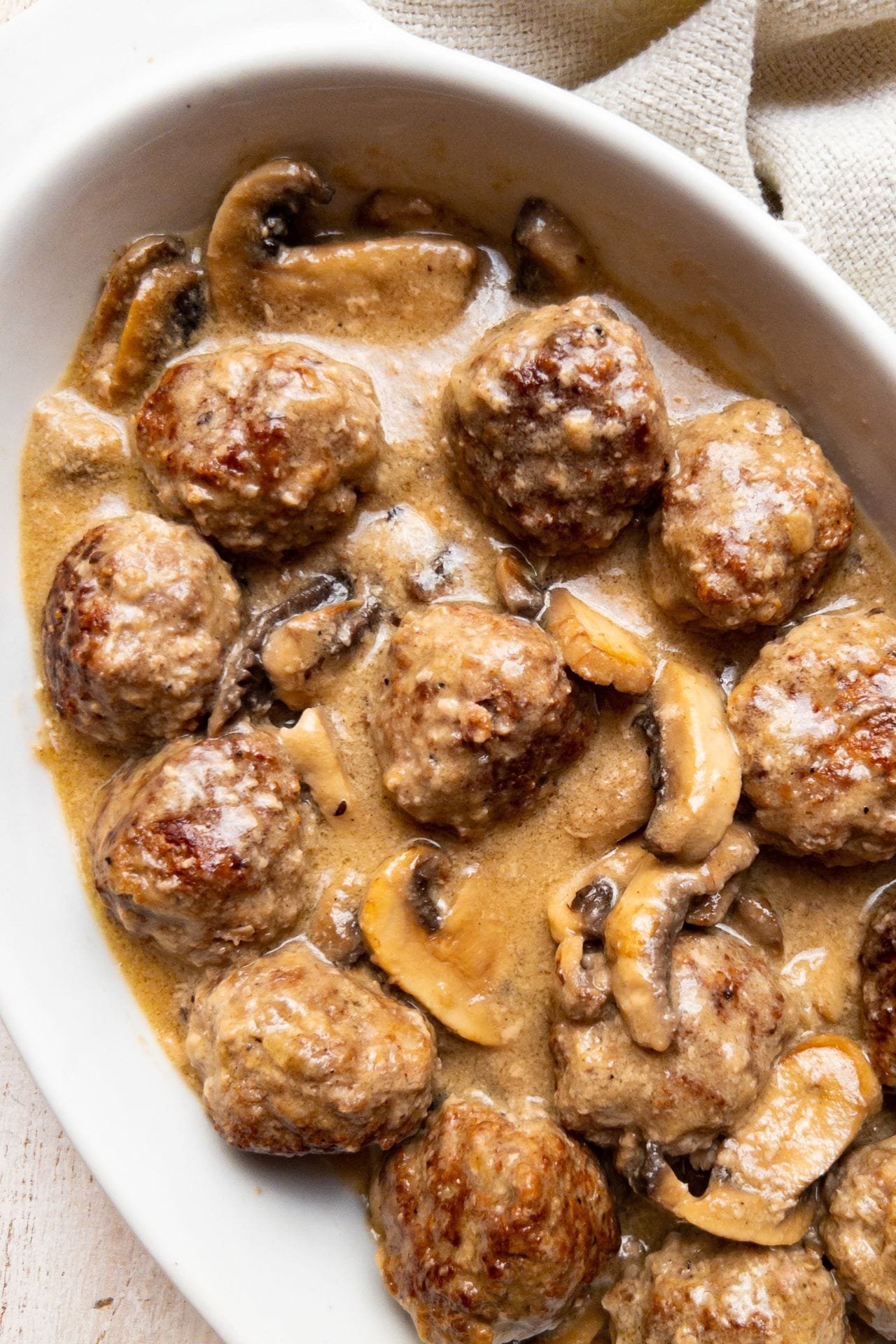 Alaskan Moose Meatballs with Mushroom Gravy