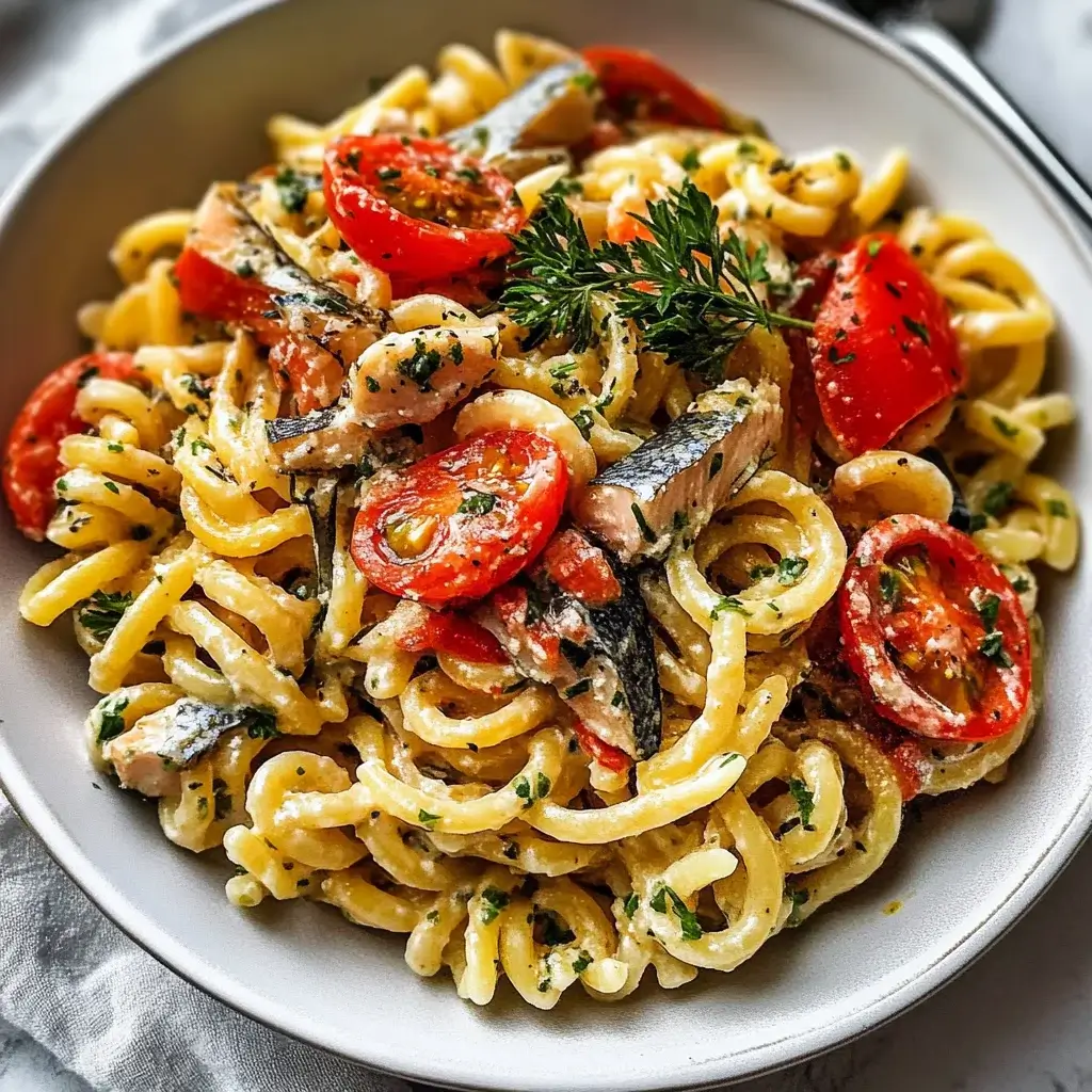 Canned Mackerel Pasta with Garlic and Capers