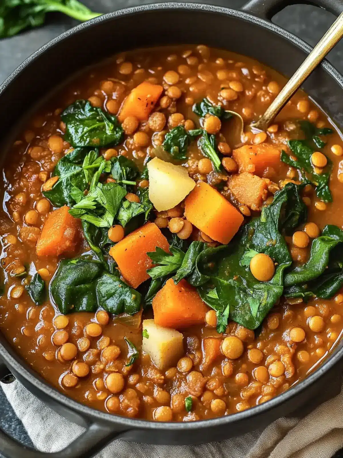 One-Pot Spiced Lentil Stew with Carrots and Spinach