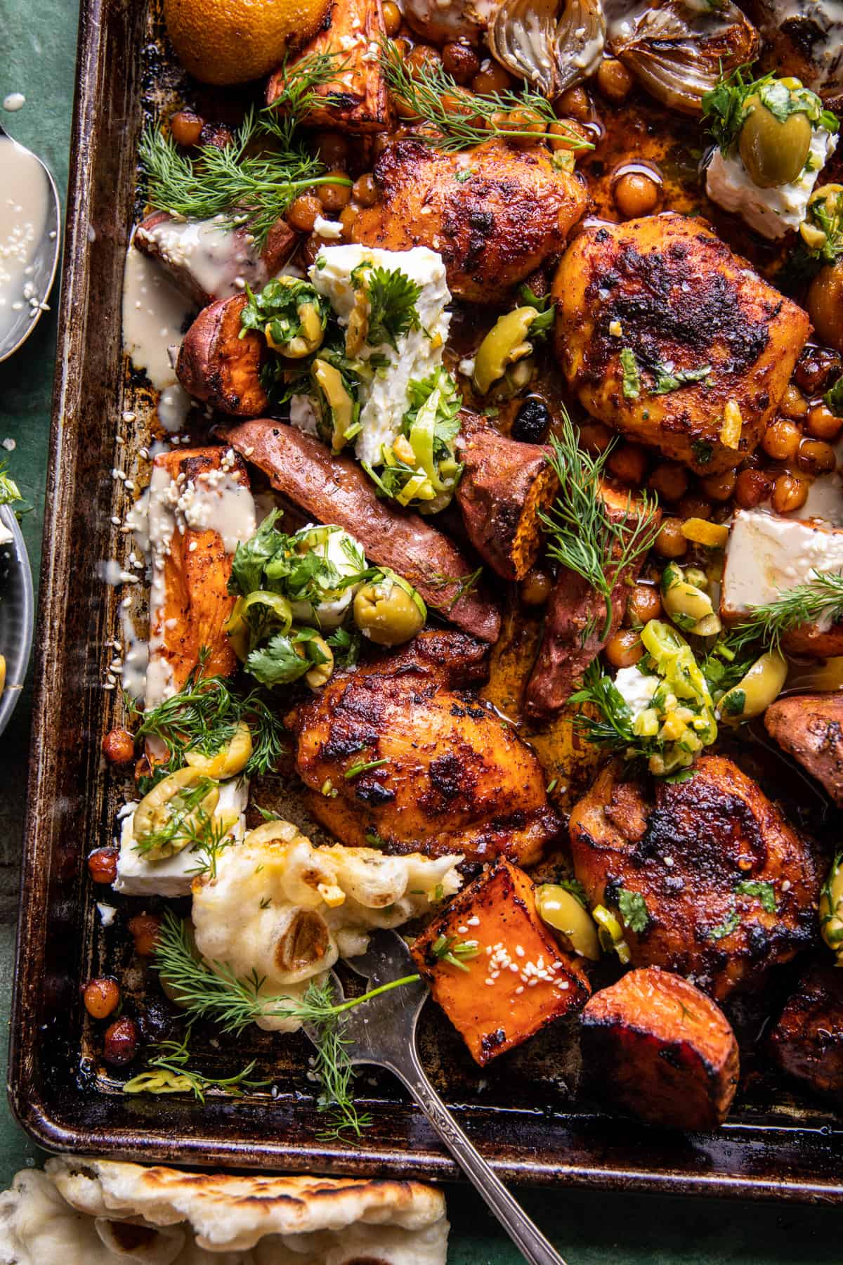 Sheet Pan Cajun-Spiced Chicken with Sweet Potato and Okra