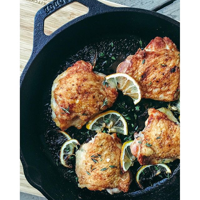 Golden Crispy Lemon Herb Chicken Thighs