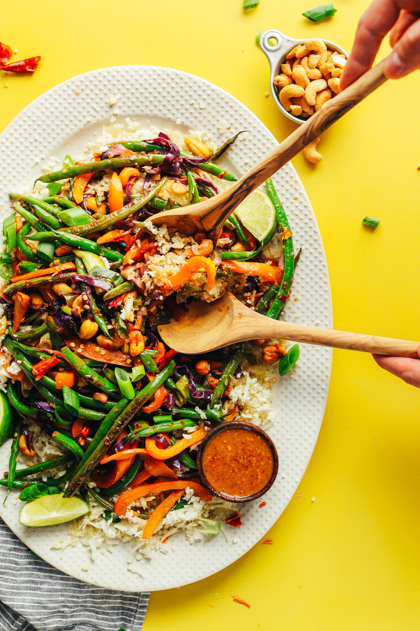 Stir-Fried Cauliflower Rice with Ground Pork and Vegetables