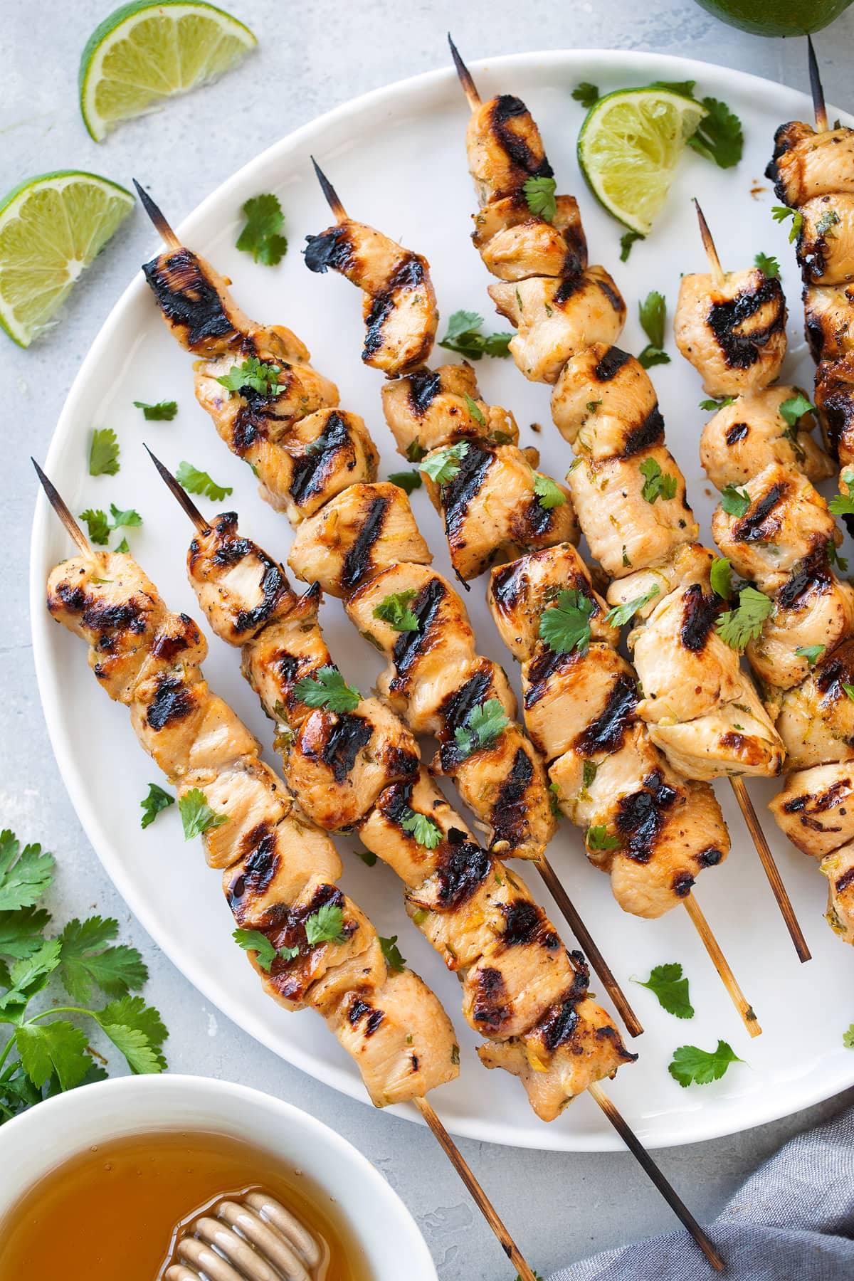 Fire-Grilled Chicken Skewers with Lime and Garlic