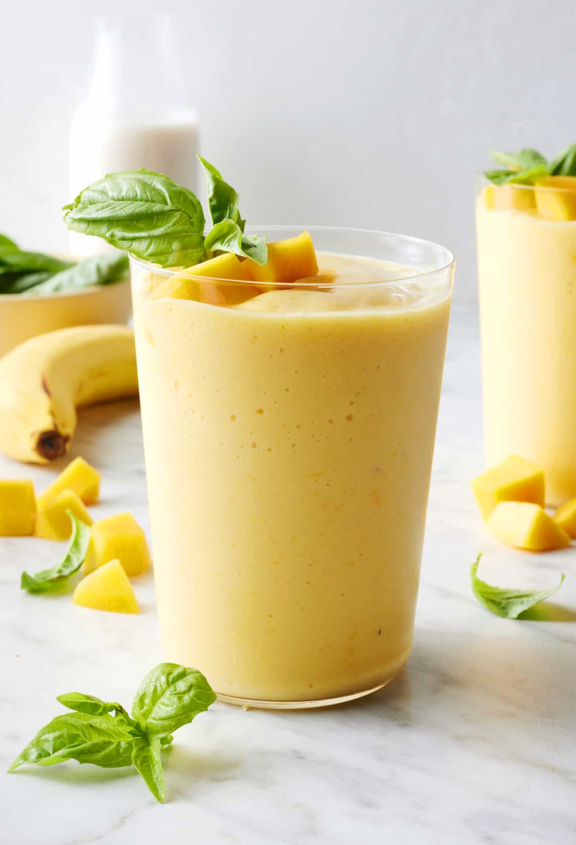 Mango-Pineapple Smoothie with Coconut Water and Spinach