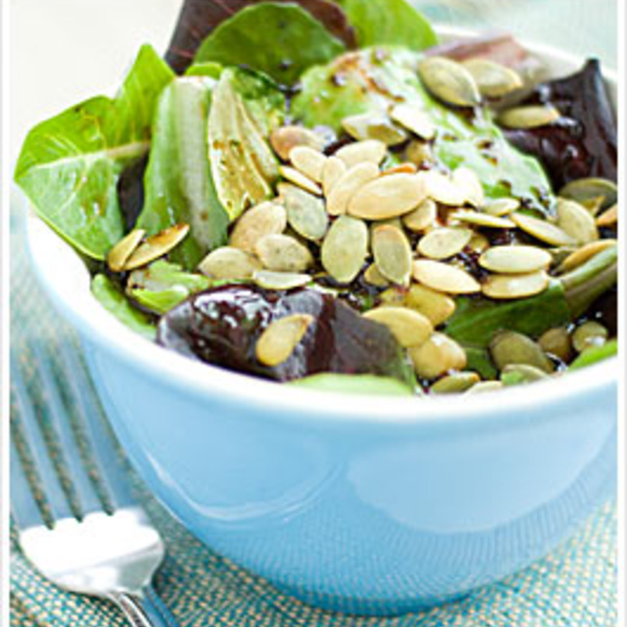 Lemon-Tahini Green Salad with Pumpkin Seeds