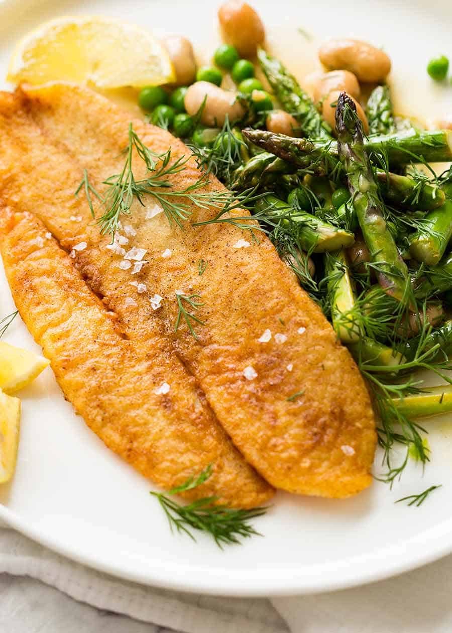 Spiced Pan-Fried Fish with Cilantro Lime Sauce