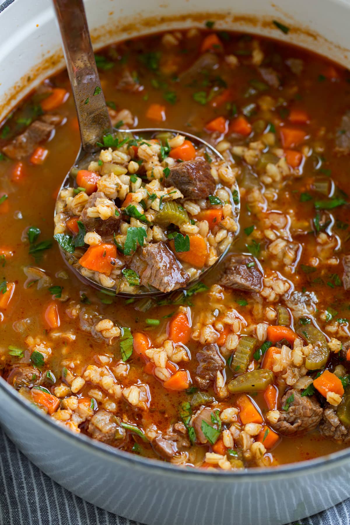 Slow-Simmered Imbibe Beef and Barley Soup