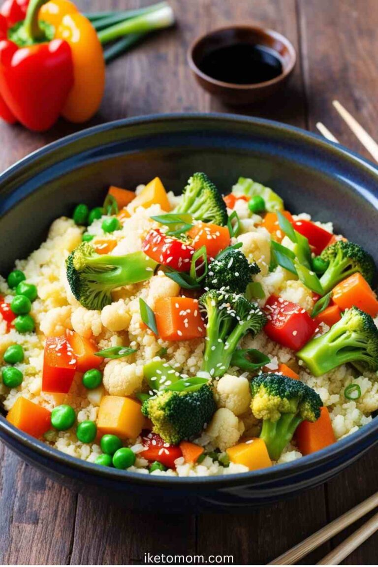 Cauliflower Rice Stir-Fry with Avocado and Egg