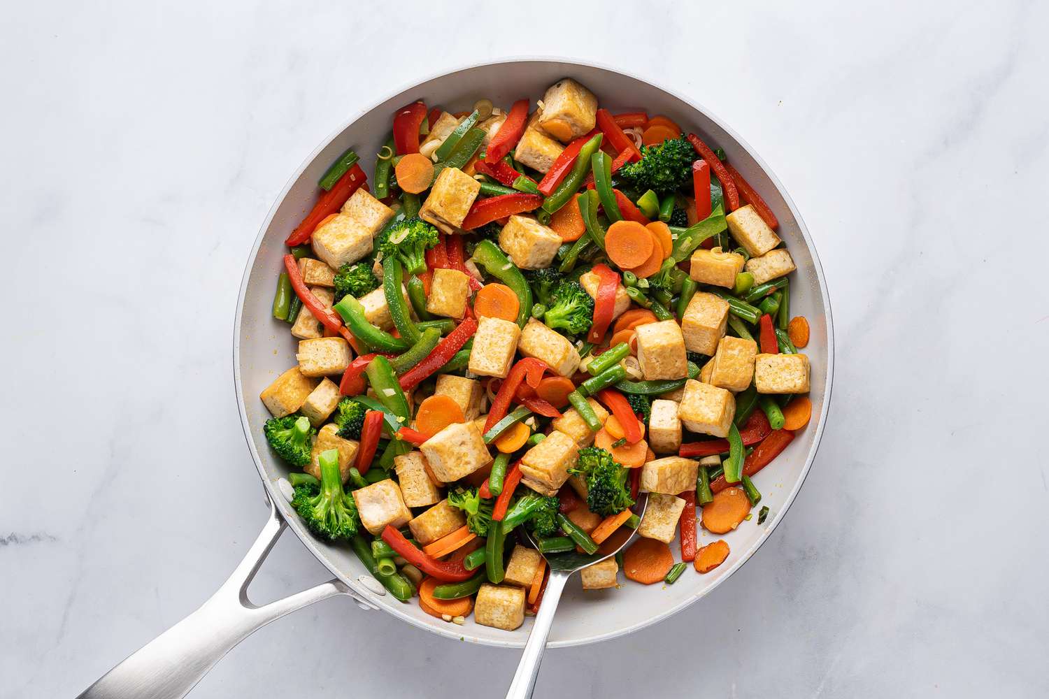 Stir-Fried Lemongrass Tofu with Bell Peppers and Garlic