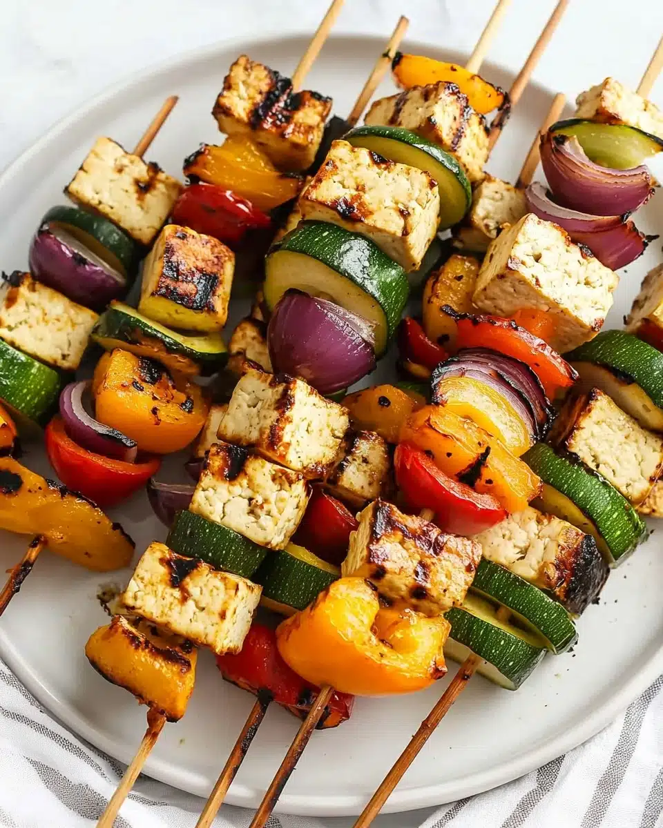 Summer Cookout Grilled Vegetable and Halloumi Skewers
