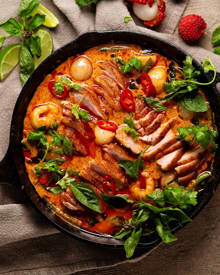 Red Curry with Duck Confit and Thai Eggplant