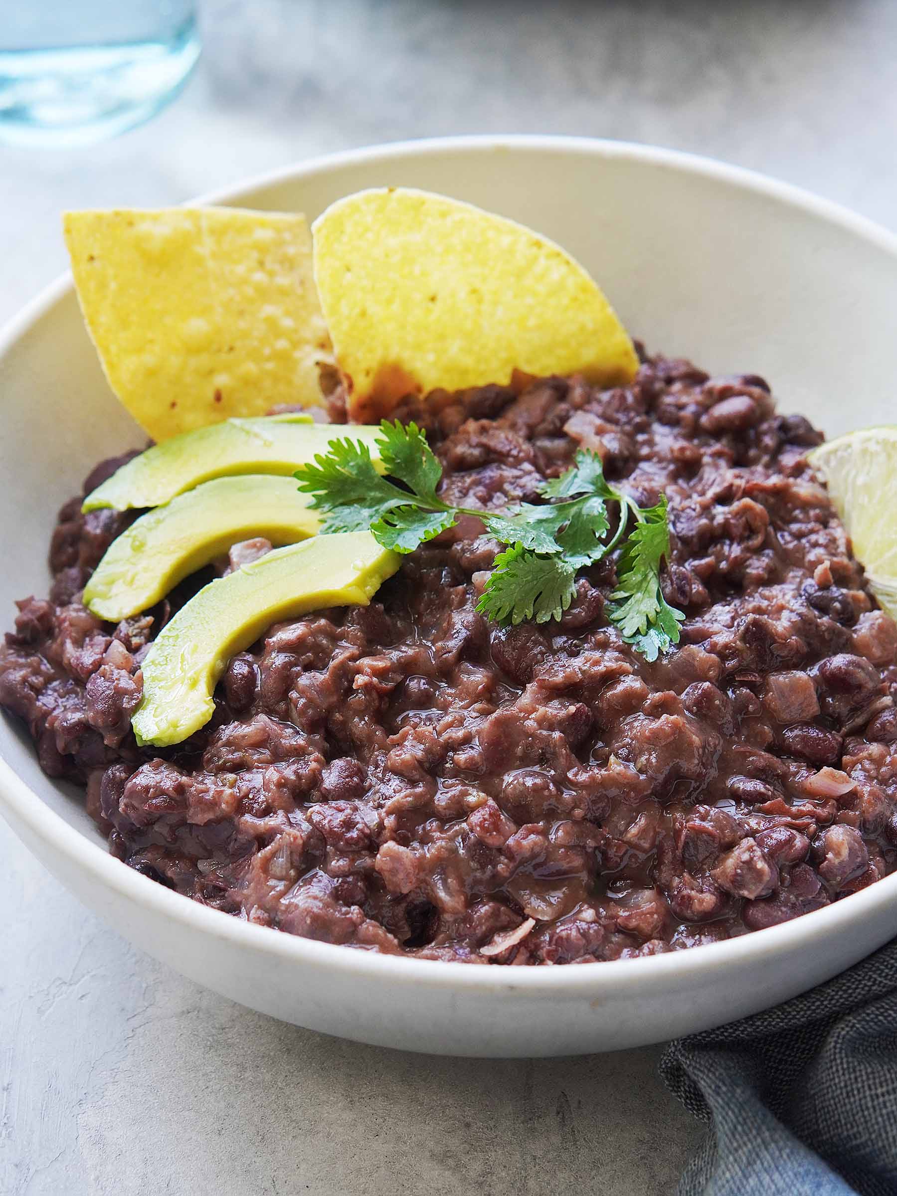 Pan-Fried Plantains with Guatemalan Black Bean Refried Spread