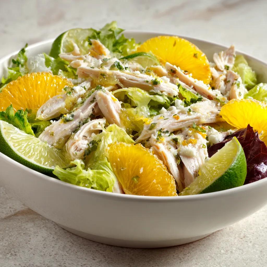 Gin and Citrus Poached Chicken Salad with Herb Vinaigrette