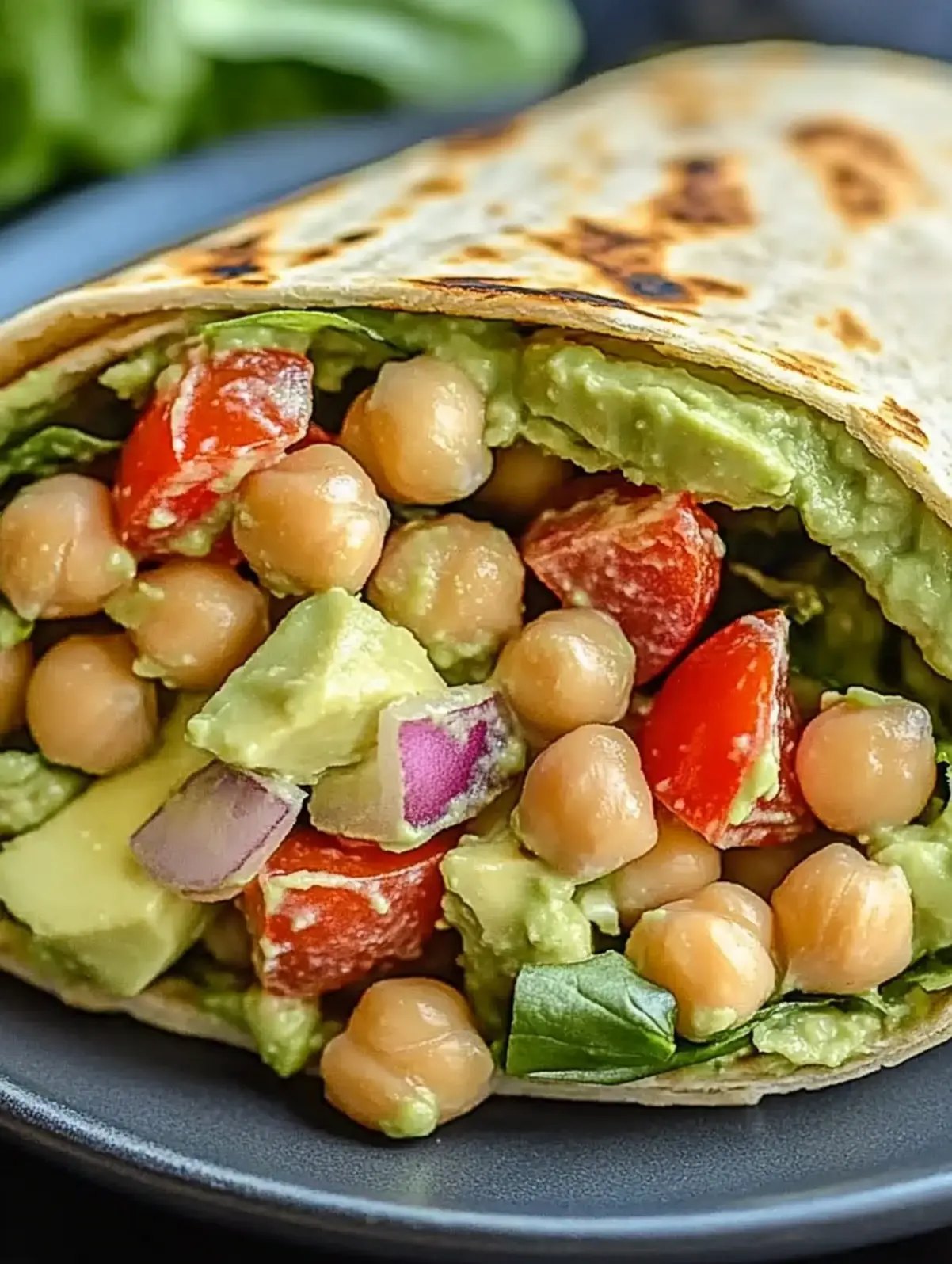 Whipped Avocado and Chickpea Salad Wraps
