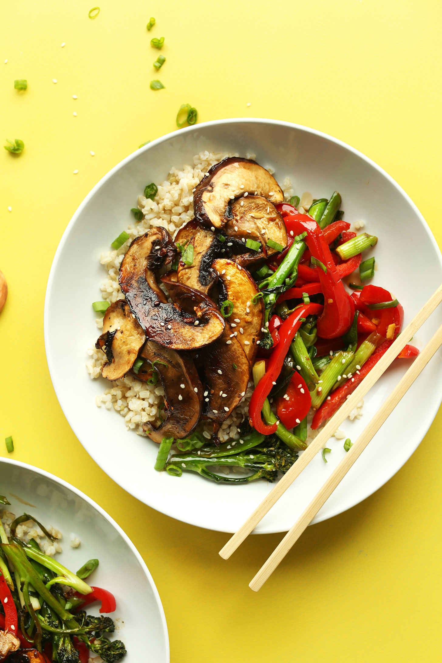 Roasted Cauliflower and Mushroom Stir-Fry with Ginger