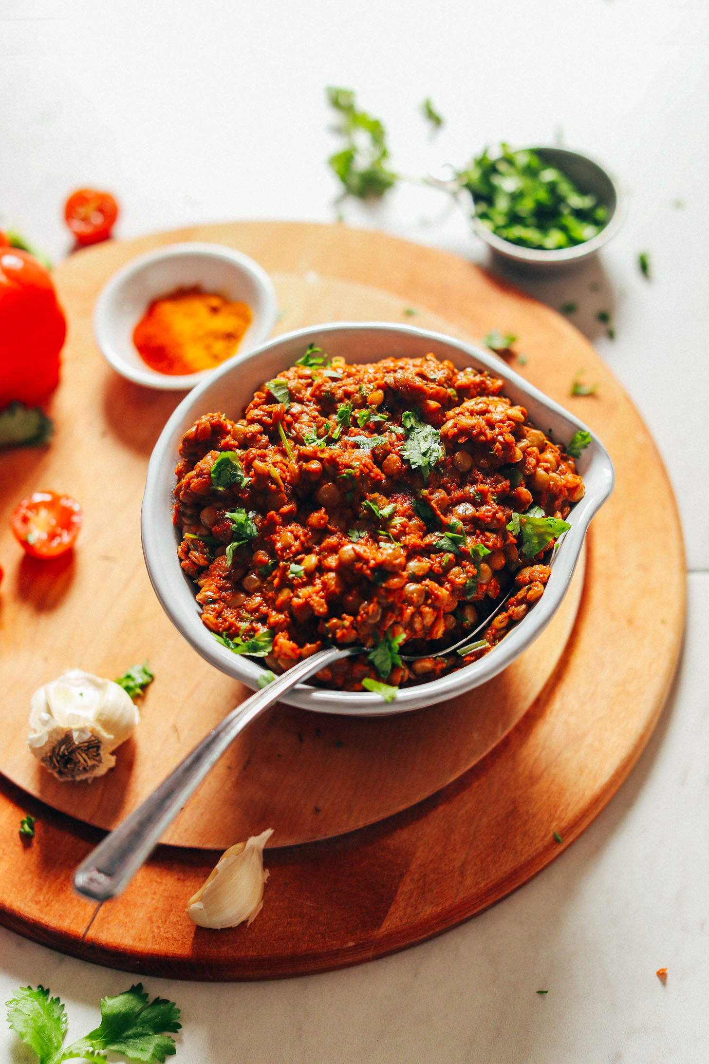 One-Pot Spiced Lentil and Tomato Rice Pilaf
