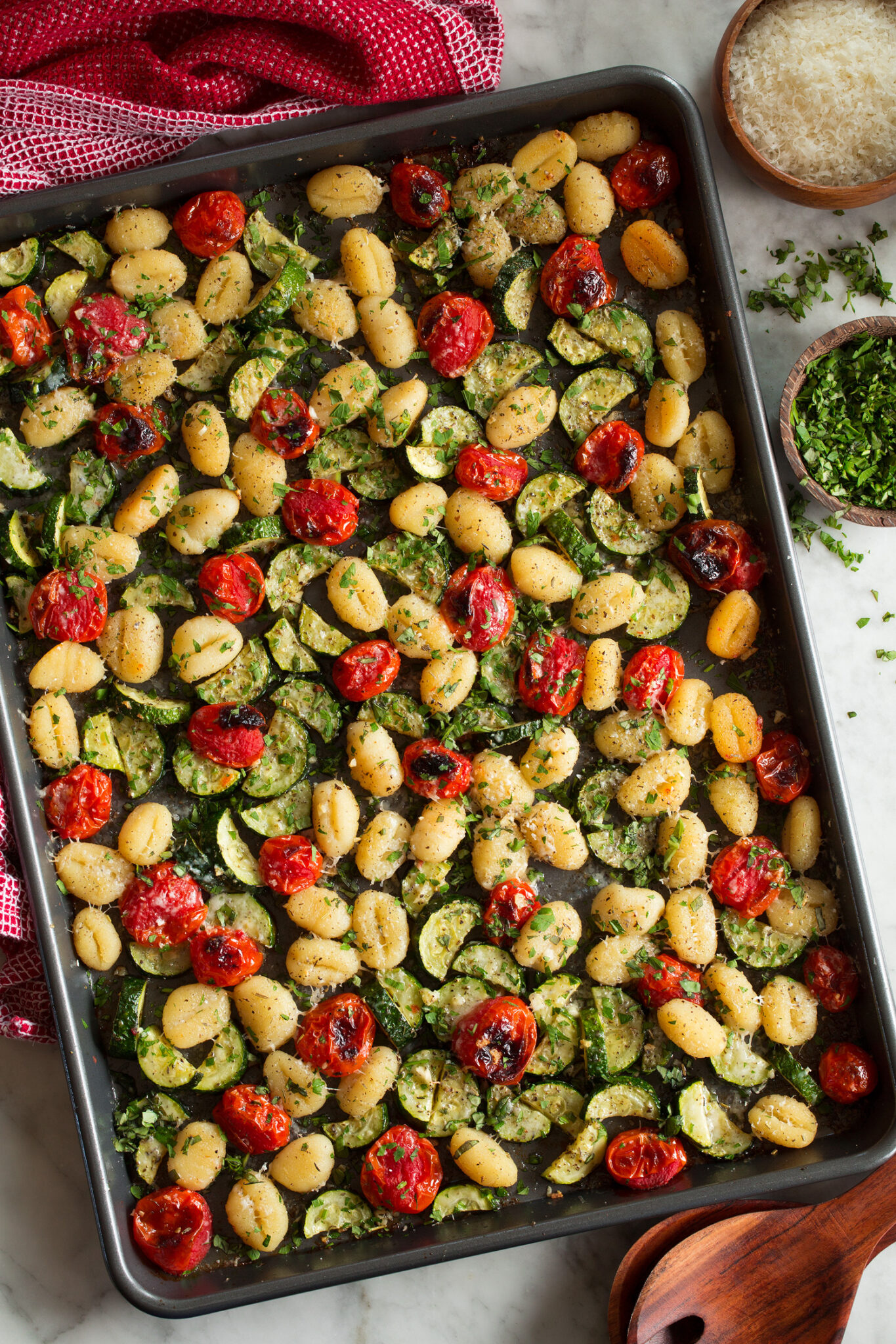 Sheet Pan Gnocchi with Cherry Tomatoes and Basil