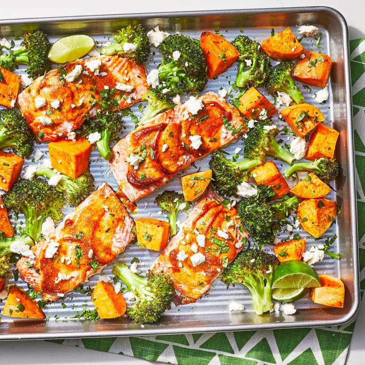 Sheet Pan Honey-Garlic Salmon with Roasted Broccoli