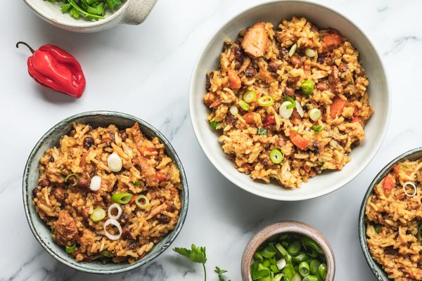 Shrimp Pelau with Coconut Rice