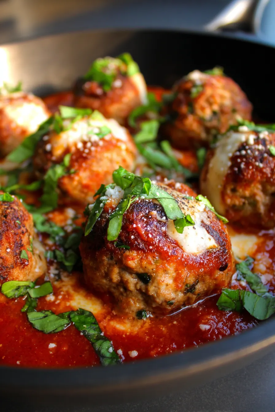 Cheddar-Stuffed Keto Meatballs with Marinara