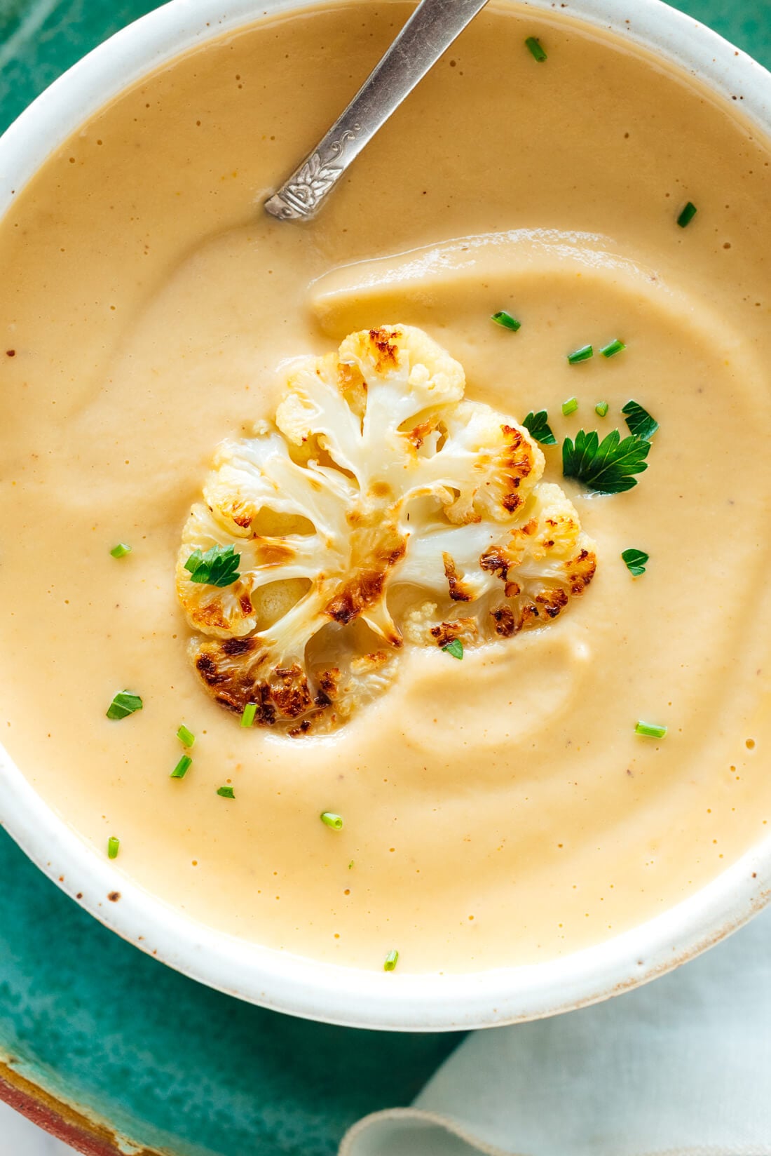 Creamed Cauliflower and Sharp Cheddar Soup