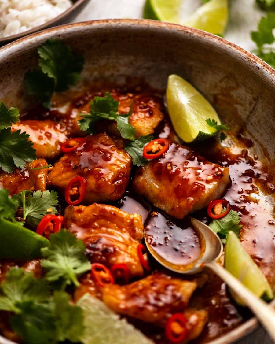 Steamed Ginger-Lemongrass Fish with Cilantro and Lime