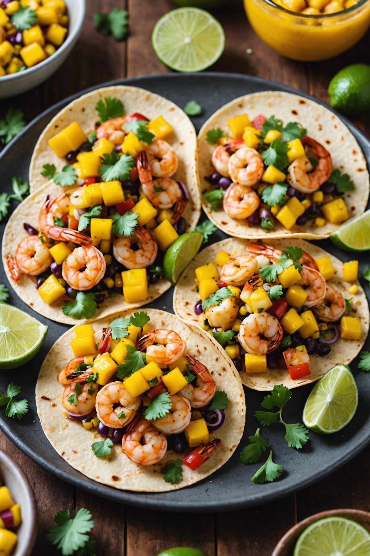 Rum-Spiked Caribbean Mango Salsa with Grilled Shrimp