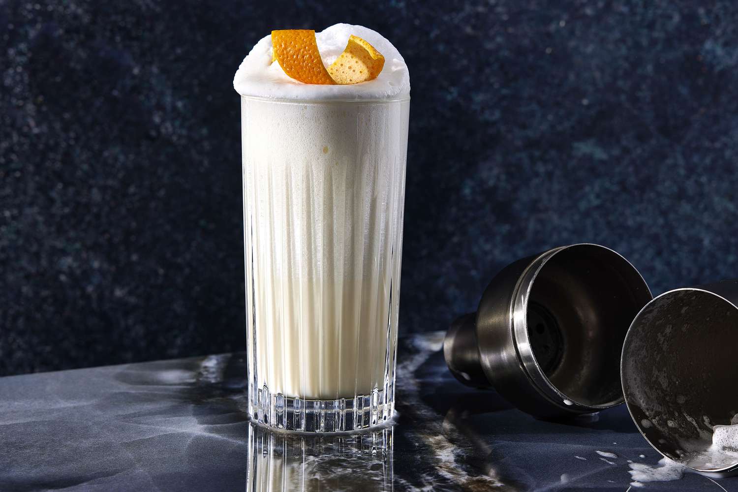 Ramos Gin Fizz Cocktail with Orange Blossom and Cream