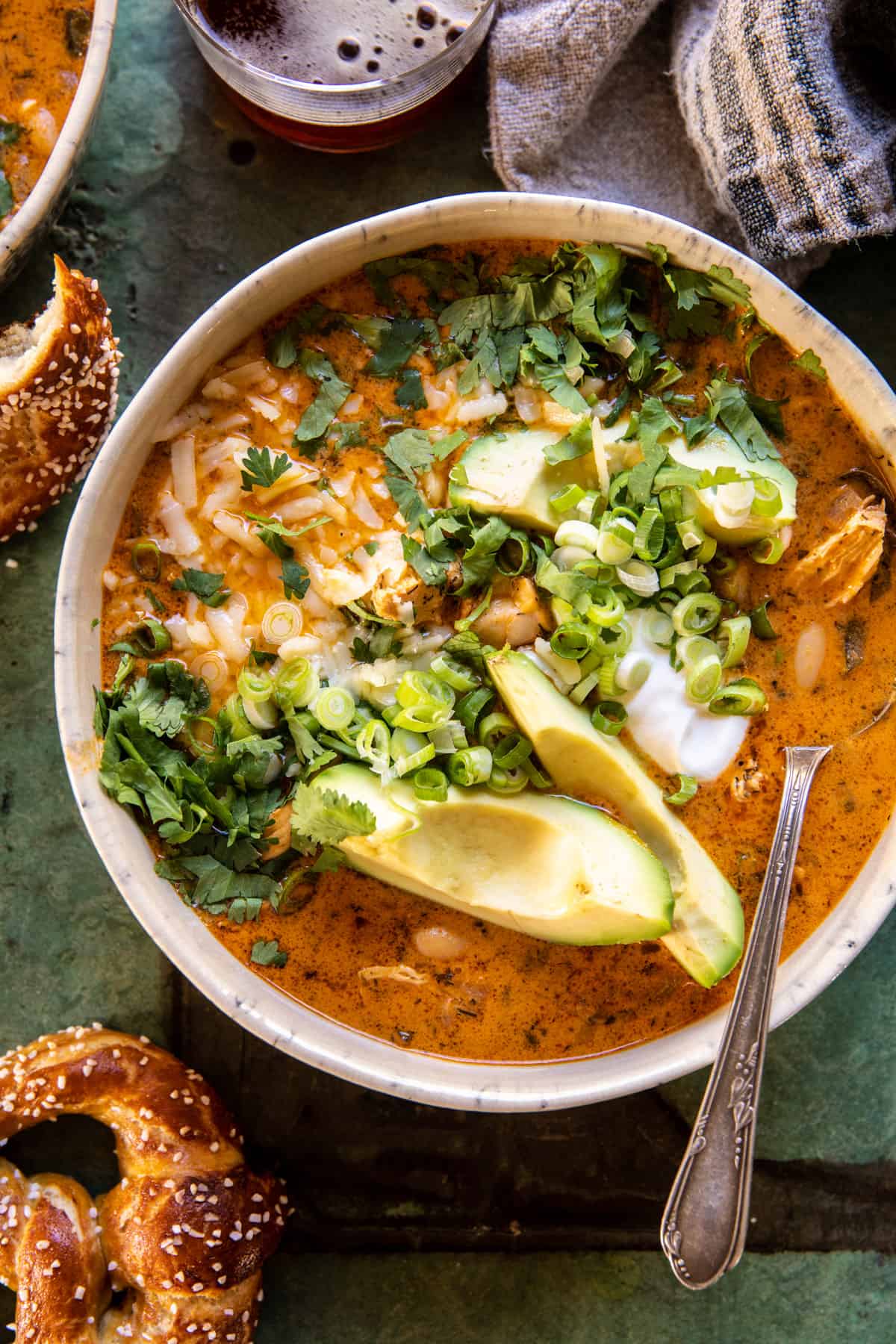 Stovetop Spicy Keto Chicken Chili with Avocado