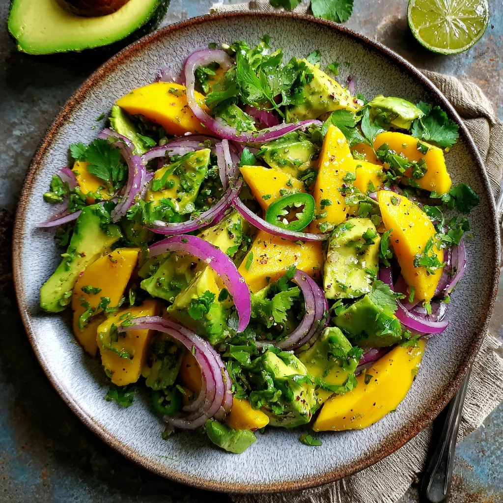 Simple Mango and Avocado Salad with Lime Vinaigrette