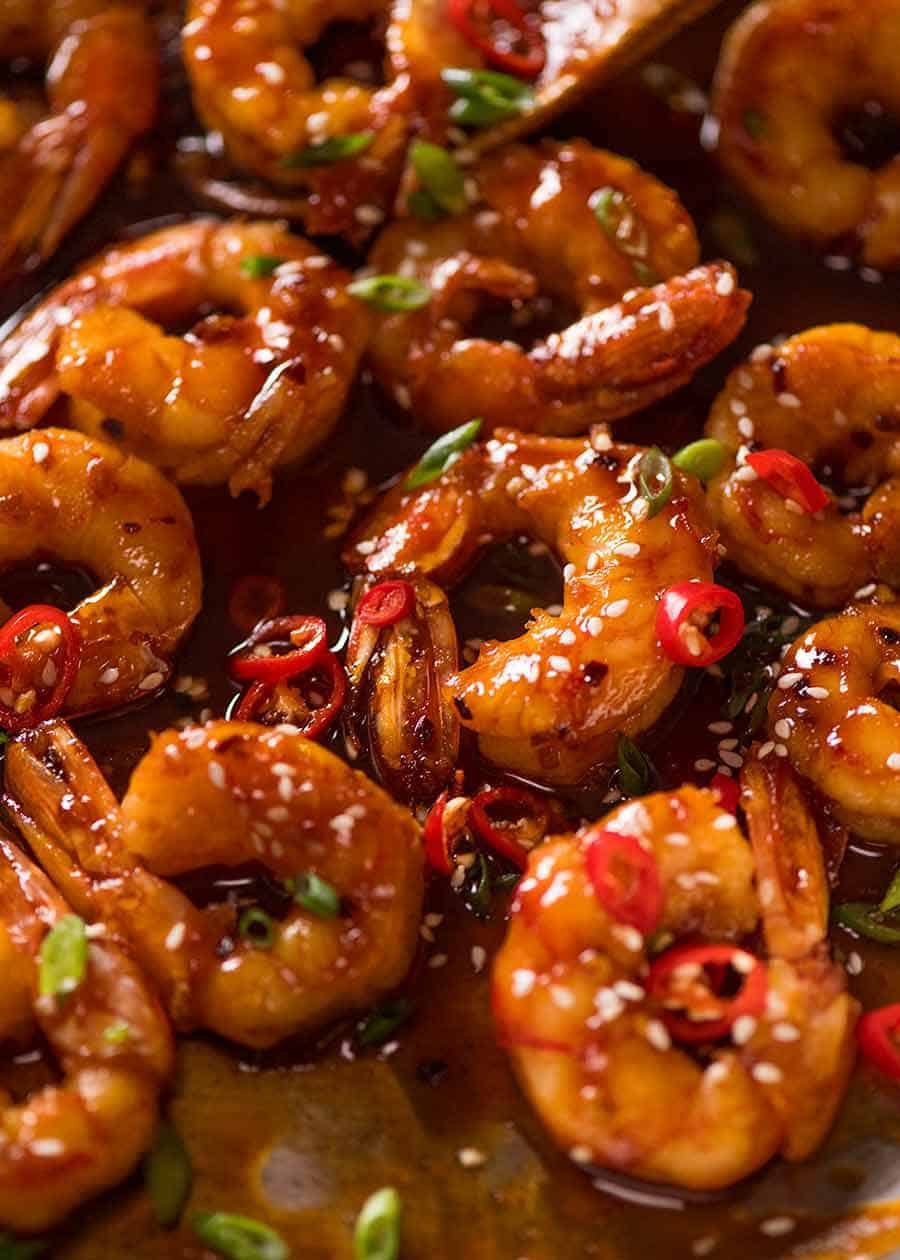 Sautéed Garlic Shrimp with Thai Basil and Chili
