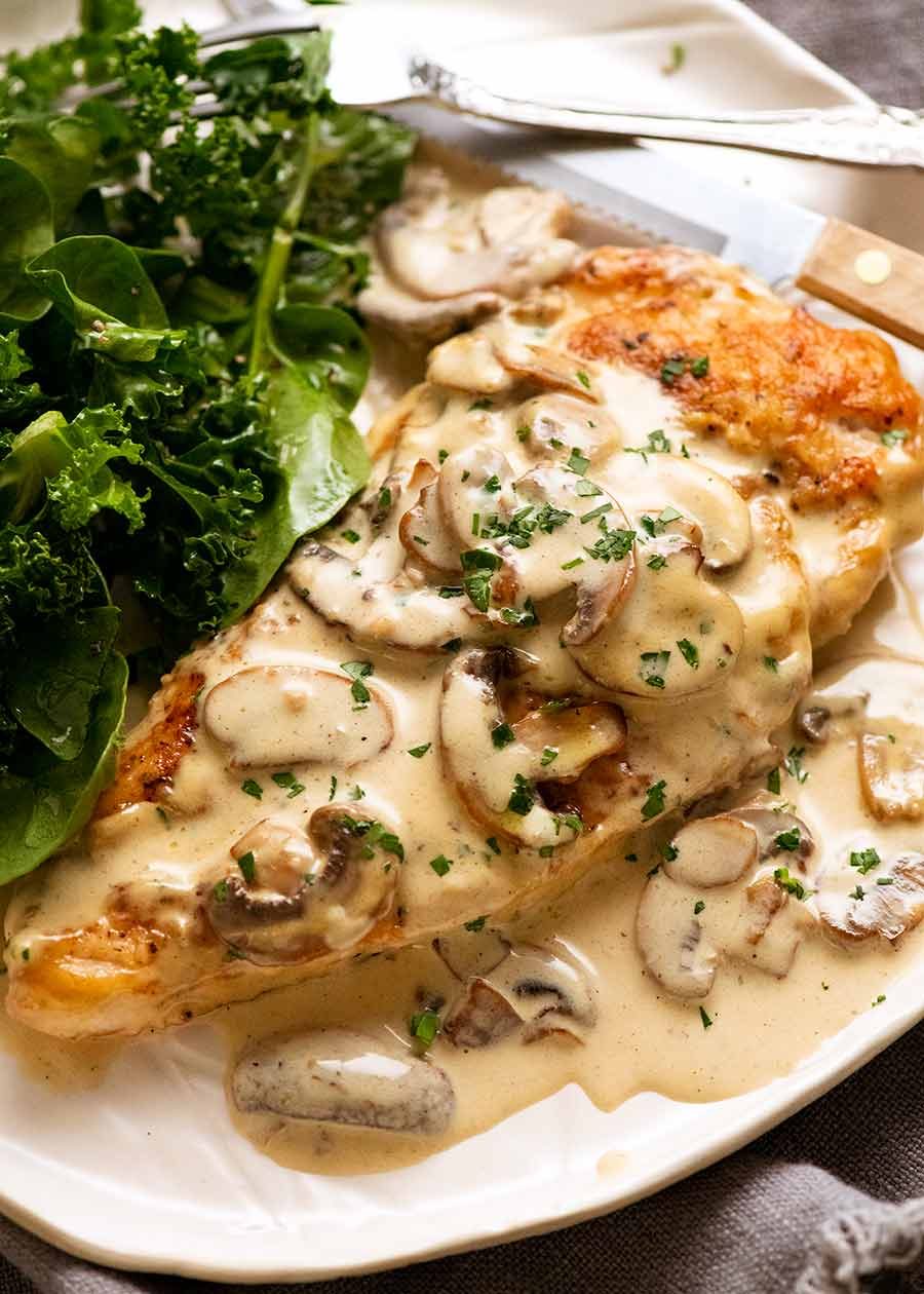 Pan-Seared Chicken with Smoky Mushroom and Garlic Sauce
