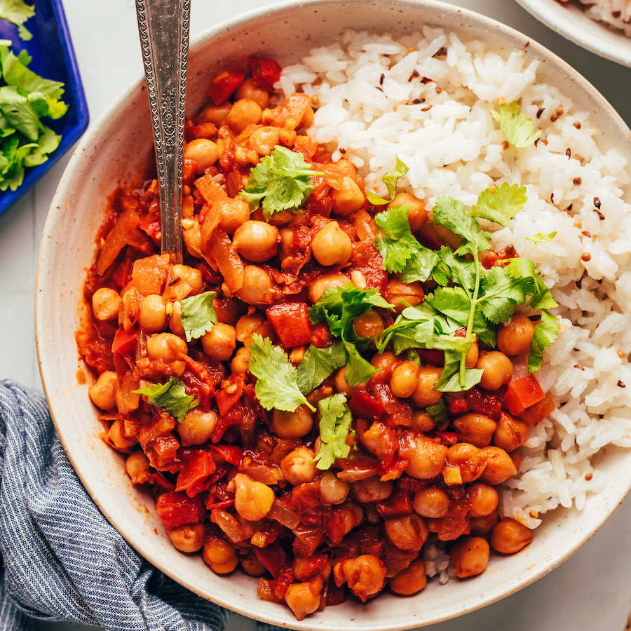 One-Pot Spicy Chickpea and Tomato Rice Pilaf