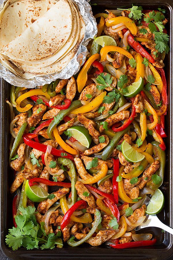 Sheet Pan Vegetable Fajitas with Cilantro Lime Sauce